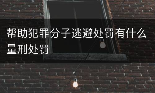 帮助犯罪分子逃避处罚有什么量刑处罚
