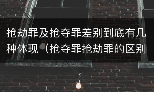 抢劫罪及抢夺罪差别到底有几种体现（抢夺罪抢劫罪的区别）