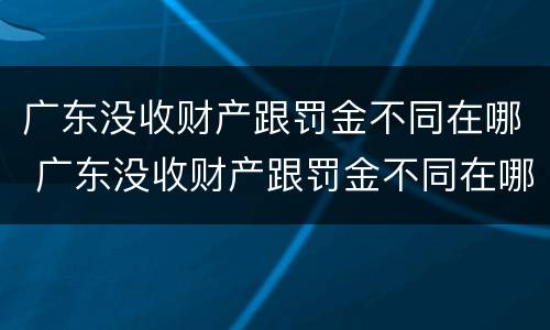 广东没收财产跟罚金不同在哪 广东没收财产跟罚金不同在哪缴纳
