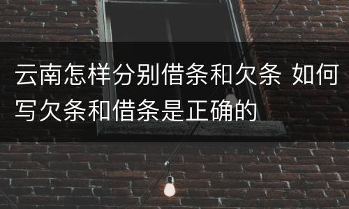 云南怎样分别借条和欠条 如何写欠条和借条是正确的