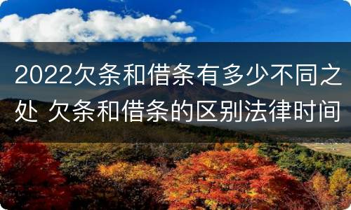 2022欠条和借条有多少不同之处 欠条和借条的区别法律时间多少年