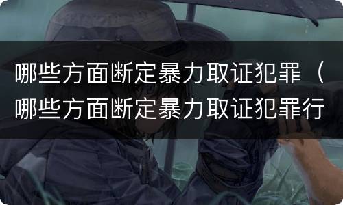 哪些方面断定暴力取证犯罪（哪些方面断定暴力取证犯罪行为）