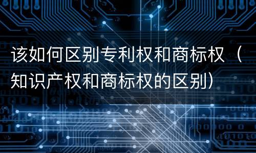 该如何区别专利权和商标权（知识产权和商标权的区别）