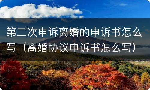 第二次申诉离婚的申诉书怎么写（离婚协议申诉书怎么写）