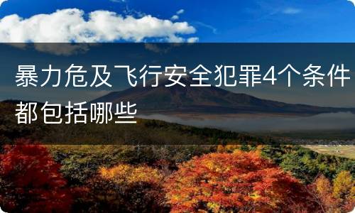 暴力危及飞行安全犯罪4个条件都包括哪些