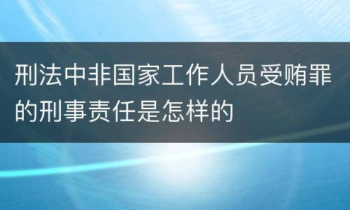 刑法中非国家工作人员受贿罪的刑事责任是怎样的