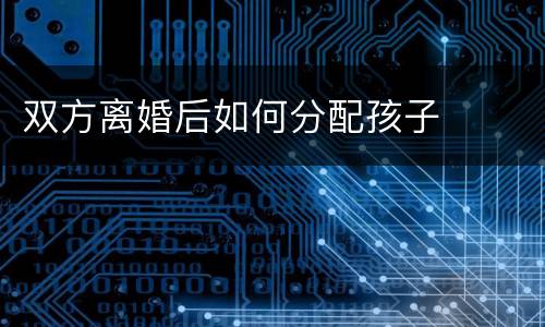 双方离婚后如何分配孩子