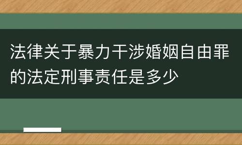 法律关于暴力干涉婚姻自由罪的法定刑事责任是多少