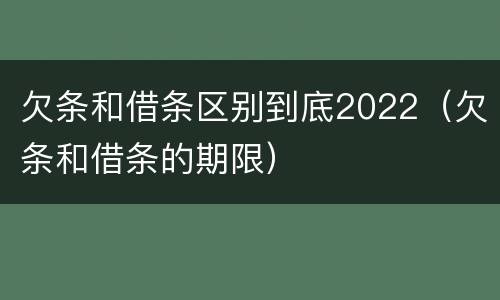 欠条和借条区别到底2022（欠条和借条的期限）