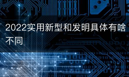 2022实用新型和发明具体有啥不同