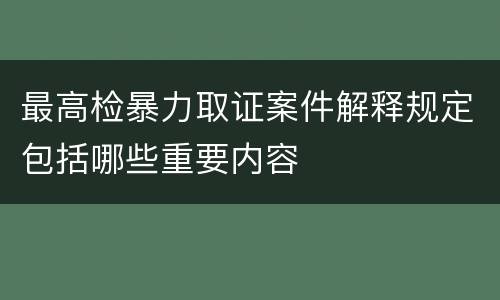 最高检暴力取证案件解释规定包括哪些重要内容