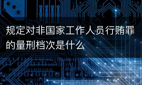 规定对非国家工作人员行贿罪的量刑档次是什么