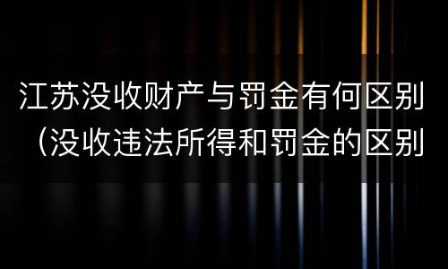 江苏没收财产与罚金有何区别（没收违法所得和罚金的区别）