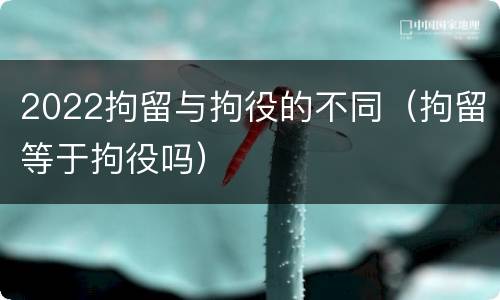 2022拘留与拘役的不同（拘留等于拘役吗）