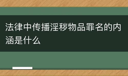 法律中传播淫秽物品罪名的内涵是什么