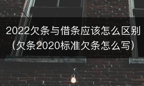 2022欠条与借条应该怎么区别（欠条2020标准欠条怎么写）