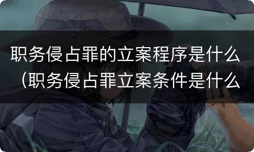职务侵占罪的立案程序是什么（职务侵占罪立案条件是什么）