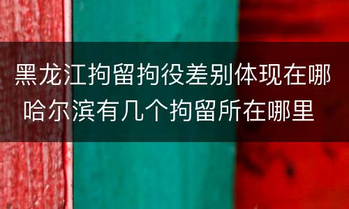 黑龙江拘留拘役差别体现在哪 哈尔滨有几个拘留所在哪里