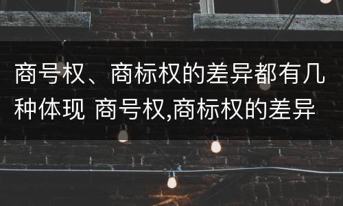 商号权、商标权的差异都有几种体现 商号权,商标权的差异都有几种体现