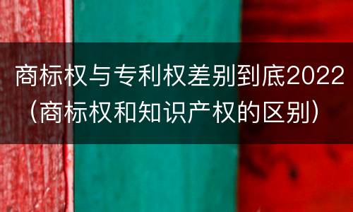 商标权与专利权差别到底2022（商标权和知识产权的区别）