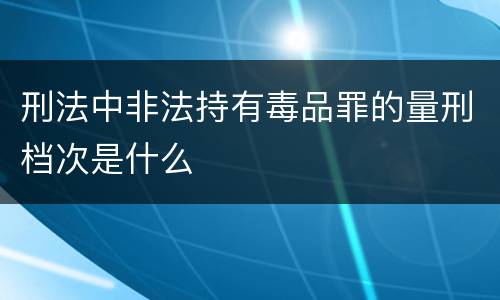刑法中非法持有毒品罪的量刑档次是什么