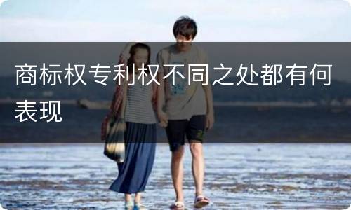 商标权专利权不同之处都有何表现