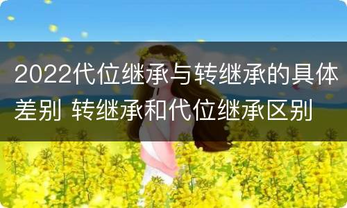 2022代位继承与转继承的具体差别 转继承和代位继承区别