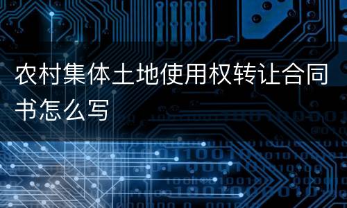 农村集体土地使用权转让合同书怎么写