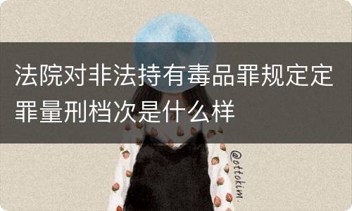 法院对非法持有毒品罪规定定罪量刑档次是什么样