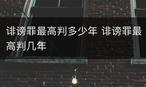 诽谤罪最高判多少年 诽谤罪最高判几年