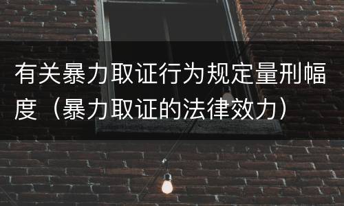 有关暴力取证行为规定量刑幅度（暴力取证的法律效力）