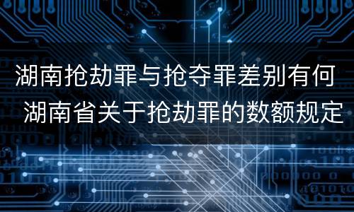 湖南抢劫罪与抢夺罪差别有何 湖南省关于抢劫罪的数额规定