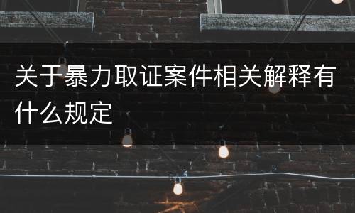 关于暴力取证案件相关解释有什么规定
