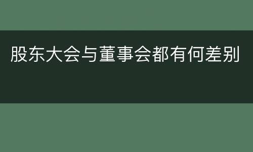 股东大会与董事会都有何差别