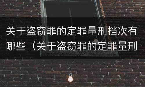 关于盗窃罪的定罪量刑档次有哪些（关于盗窃罪的定罪量刑档次有哪些标准）