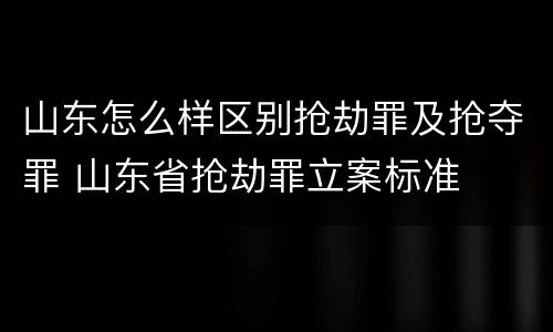 山东怎么样区别抢劫罪及抢夺罪 山东省抢劫罪立案标准
