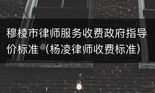 穆棱市律师服务收费政府指导价标准（杨凌律师收费标准）