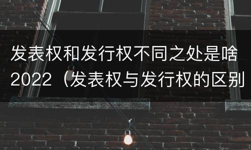 发表权和发行权不同之处是啥2022（发表权与发行权的区别）