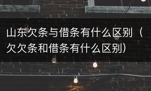 山东欠条与借条有什么区别(欠欠条和借条有什么区别)