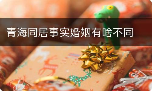 青海同居事实婚姻有啥不同