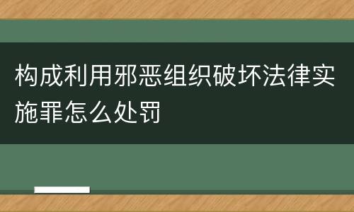 构成利用邪恶组织破坏法律实施罪怎么处罚
