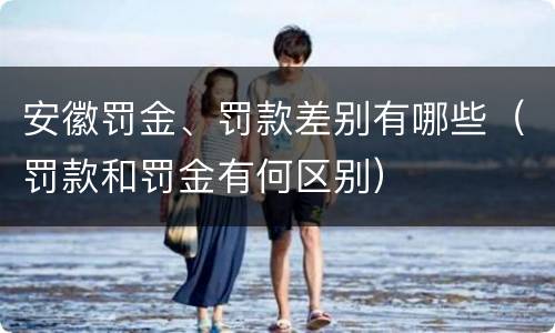 安徽罚金、罚款差别有哪些（罚款和罚金有何区别）