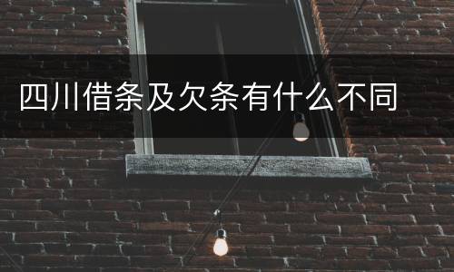 四川借条及欠条有什么不同