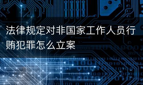 法律规定对非国家工作人员行贿犯罪怎么立案