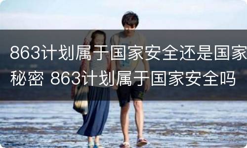 863计划属于国家安全还是国家秘密 863计划属于国家安全吗