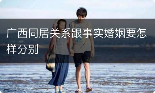 广西同居关系跟事实婚姻要怎样分别