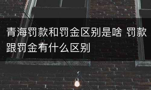 青海罚款和罚金区别是啥 罚款跟罚金有什么区别