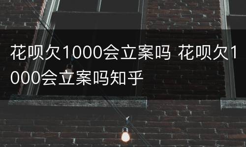 花呗欠1000会立案吗 花呗欠1000会立案吗知乎