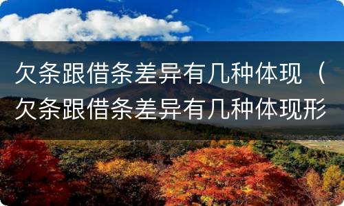 欠条跟借条差异有几种体现（欠条跟借条差异有几种体现形式）