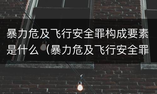 暴力危及飞行安全罪构成要素是什么（暴力危及飞行安全罪属于）